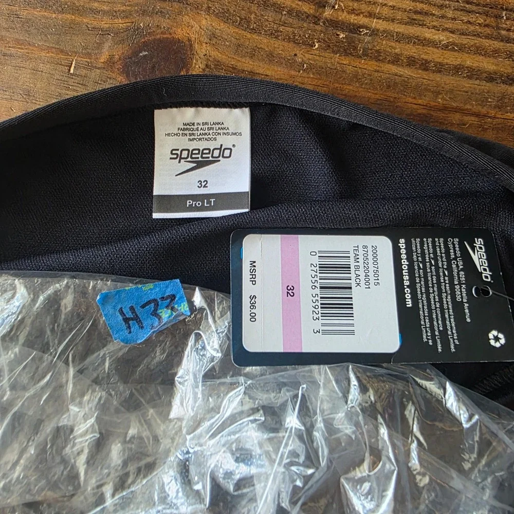 NWT Speedo Pro LT Swim Briefs in Team Black size 32 Mens